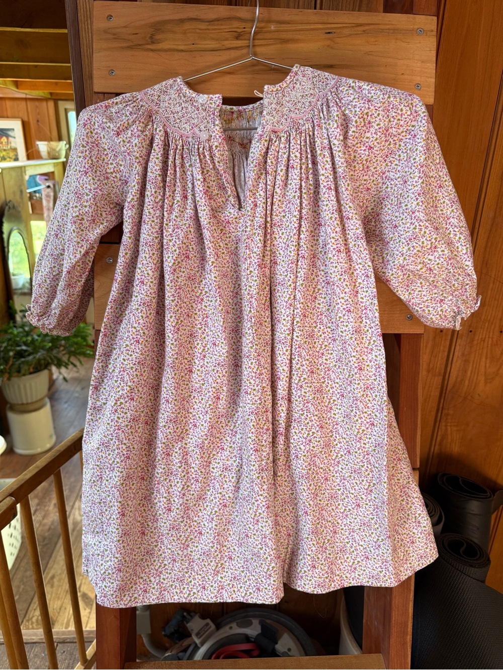RARE Vtg 80s Carriage Boutiques 100% Cotton Hand Smocked Bishop Dress 4T - Picture 4 of 12